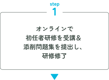 オンラインで初任者研修を受講＆添削問題集を提出し、研修修了